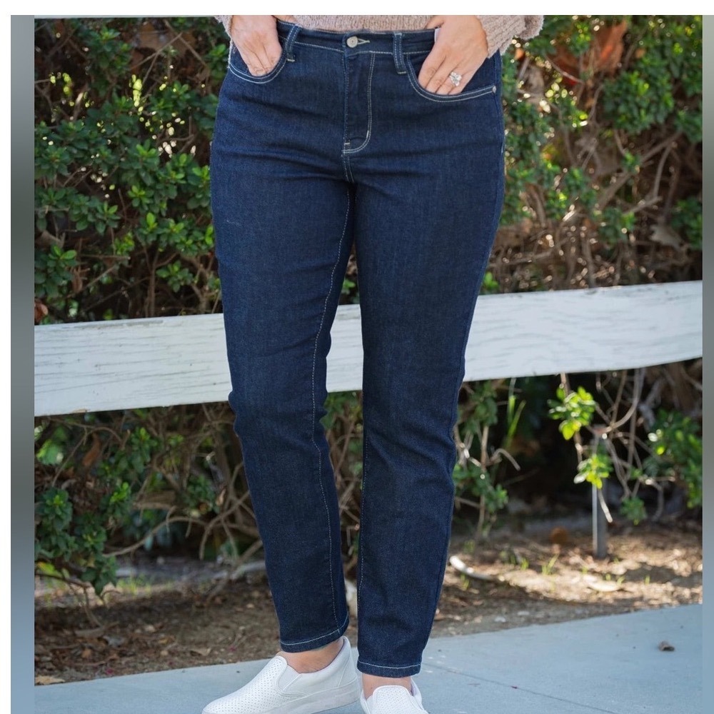 Judy Blue Mom Jeans Dark Wash High Rise Tapered Leg JB88273 DK Womens 15/32 - Picture 3 of 16